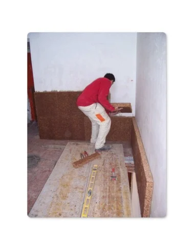Posa dei pannelli a parete con ADESIVO/RASANTE PER SUGHERO - sacco Da 25kg - traspirante in calce idraulica naturale