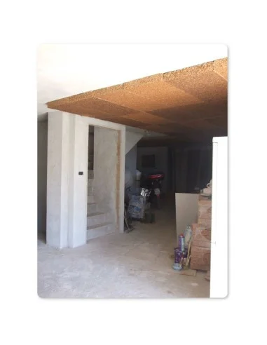 Posa dei pannelli a soffitto con ADESIVO/RASANTE PER SUGHERO - sacco Da 25kg - traspirante in calce idraulica naturale